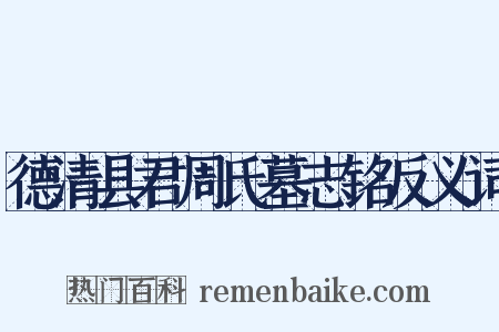 德清县君周氏墓志铭反义词是什么意思的图片